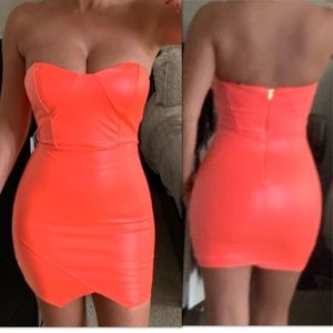 Bebe Neon Coral mini dress